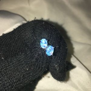 Blue opal studs